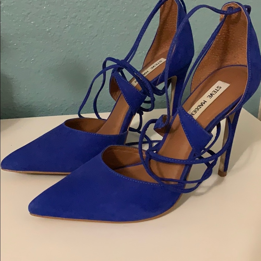 Steve Madden Blue Wrap Heels